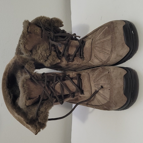COLUMBIA LAVELA BROWN FAUX FUR SUEDE WATERPROOF THINSULATE WINTER BOOTS 11 - Picture 2 of 16